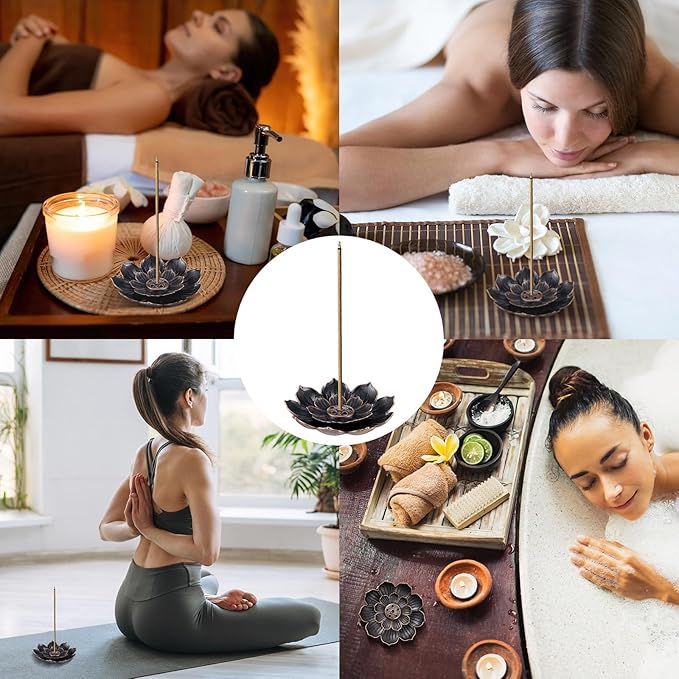 60 Pcs Bulk Lotus Incense Holder for Stick 2.28 inches Incense Burner Ash Catcher Indian Return Gifts for Pooja Home Fragrance Yoga SPA Sauna Bedroom - Bloomnest
