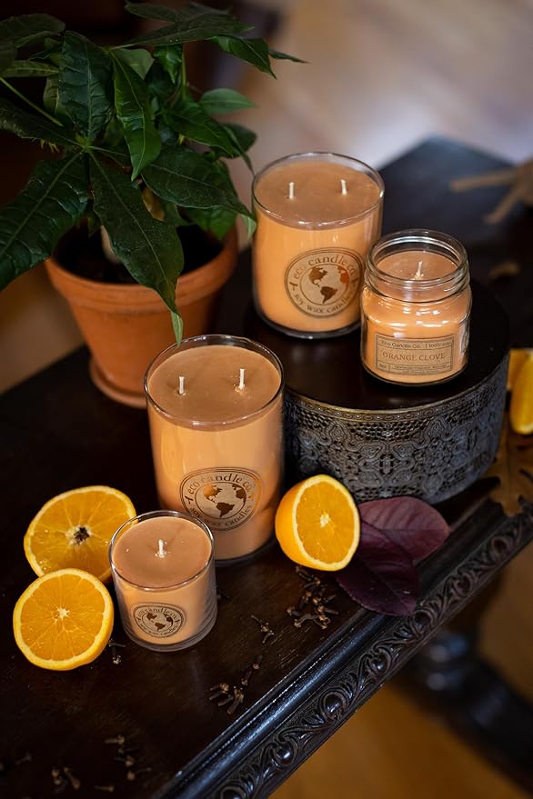ECO CANDLE CO. Recycled Candle, Orange Clove, 8 oz. - Scents of Oranges Pierced with Spicy Cloves - 100% Soy Wax, No Lead, Kraft Paper Label & Lid, Hand Poured, Phthalate Free - Bloomnest
