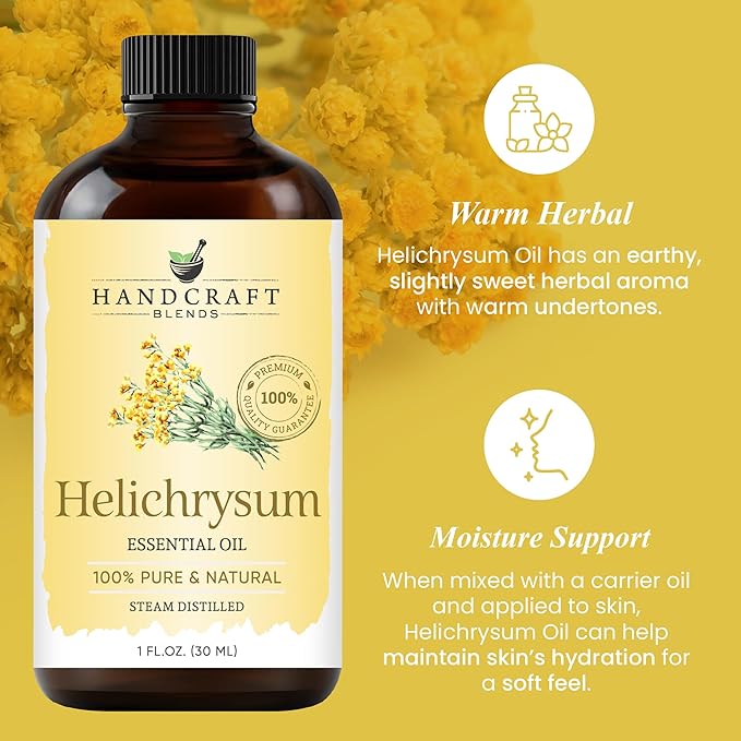 Handcraft Blends Helichrysum Essential Oil – 1 Fl Oz – 100% Pure and Natural – Premium Grade Essential Oil for Diffuser and Aromatherapy, Skin, Massage, Candle and Soap Making Fragrance - Bloomnest