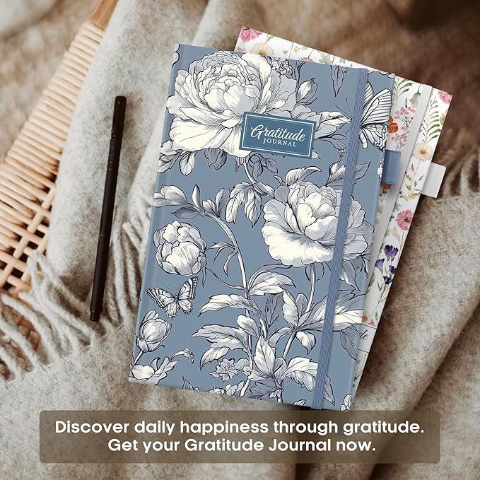 Gratitude Journal for Women – Undated Daily Mindfulness & Manifestation Journal with Prompts for Cultivate Affirmations, Positivity, Self-Care & Happiness - Butterfly Peony - Bloomnest