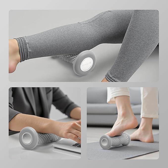 Foot Roller Massager for Plantar Fasciitis, Arch and Heel Pain Relief，Portable and Silence, Deep Tissue Foot Massager Roller Tool to Improve Circulation and Relieve Tension-Grey - Bloomnest
