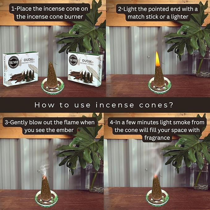 TRUMIRI Oud Incense Cones - Total 20 Cone Incense - Dual Pack of 10 Insence Cones - Incense Cones Scented - Cone Incense Scents - Insense Cones - Incent Cone TRUMIRI