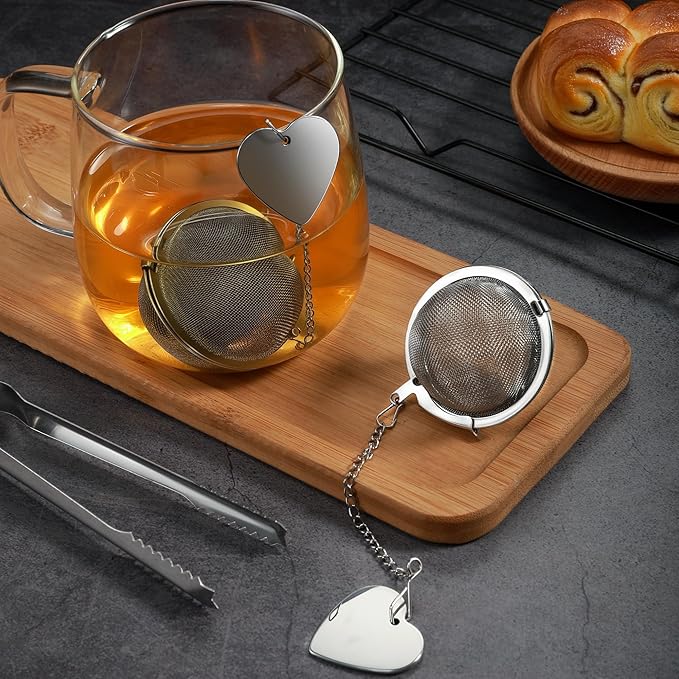 Tea Infuser for Loose Leaf Tea 2 Pack – 2" 304 Stainless Steel Tea Strainer Ball with Bonus Tea Scoop Clip – Extra Fine Mesh, Rustproof, Easy to Clean – DIKSEFN - Bloomnest