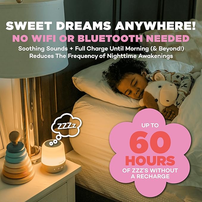SlumberPod SlumberCalm 2-in-1 Sound Machine with Light for Kids | Baby Sleep Soother | White Noise Machine Baby | Nature Sounds | 8 Night Light Colors | Sound Machine | Rechargeable - Bloomnest