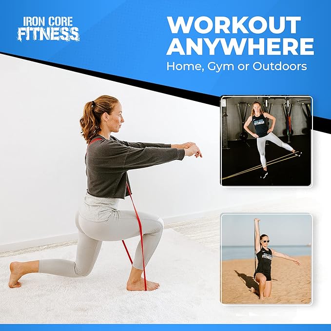 Pull Up Assistance Resistance Bands - Long Loop Power Bands for Men and Women - Strength Power Flexibility Training at Home & Gym - Ebooks & Workout Chart Included by Iron Core Fitness - Bloomnest