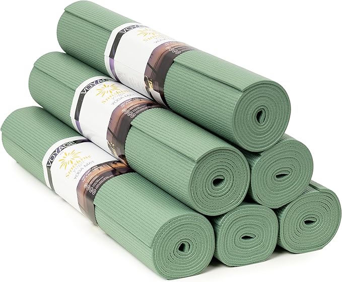 Sunshine Yoga Voyage Yoga Mat, 6 Pack, 72" x 24" Professional Studio and Gym Bulk Yoga Mats, 5mm Thick, Durable, Anti-Tear, Non Slip Fitness and Exercise Mats - Bloomnest
