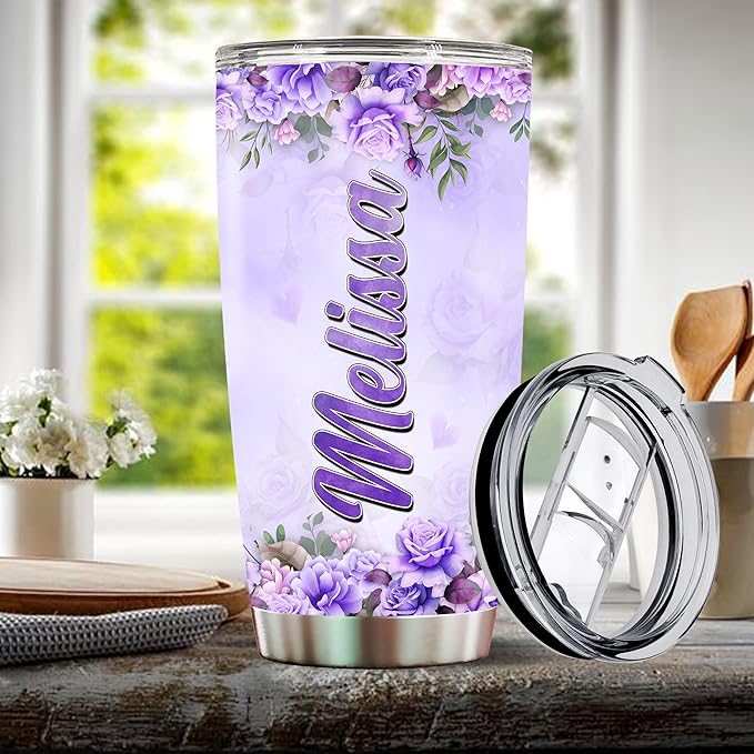 Personalized Dolphin Tumbler Customized Name Dolphins Coffee Mug Gifts For Women Girls Custom Water Bottle Mugs 20oz Gift For Adults Christmas Birthday Insulated Stainless Steel Cup With Lid - Bloomnest