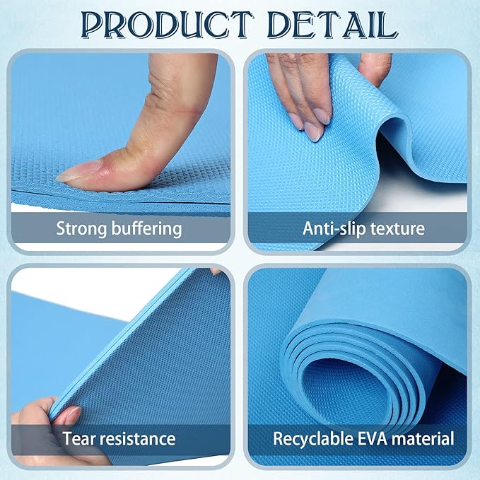 10 Pack Yoga Mats Bulk, 68'' x 24'' x 4mm Thick Yoga Mats for Kids and Adult Gym Mats Bundle Latex Free Exercise Mats with Non Slip Texture for Outdoor Yoga, Pilates or Workout - Bloomnest