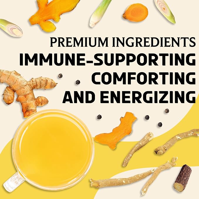 BREWIX, Turmeric Ashwagandha Herbal Tea Loose Leaf (100+ Cups, 7.05oz/200g) Real Ingredients From India, Caffeine Free & Naturally Gluten Free - Bloomnest