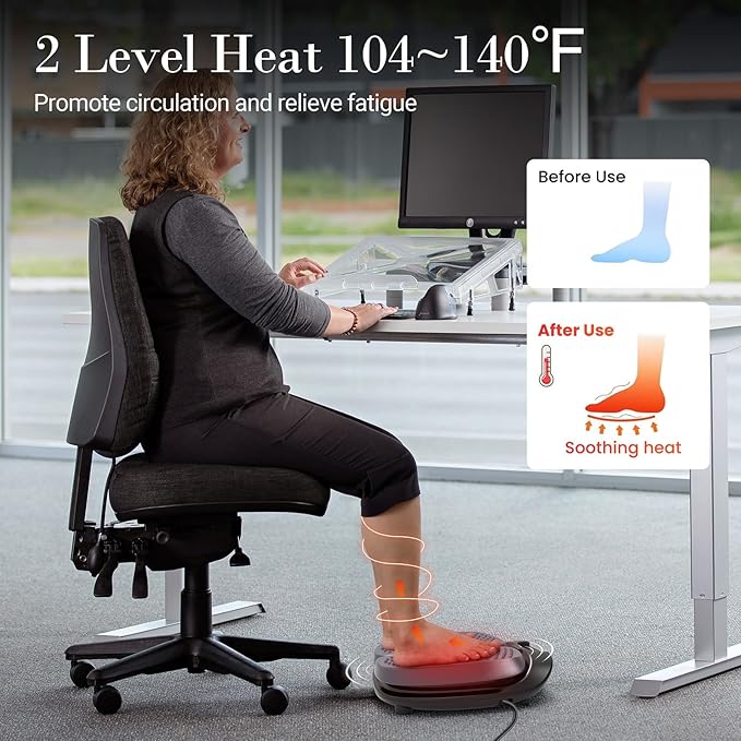 Foot Massager for Neuropathy, FSA Eligible HSA Adjustable Vibration Foot Massager with Heat & Remote Control, Electric Feet Massager for Legs Circulation, Plantar Fasciitis Pain, Stress Relief - Bloomnest
