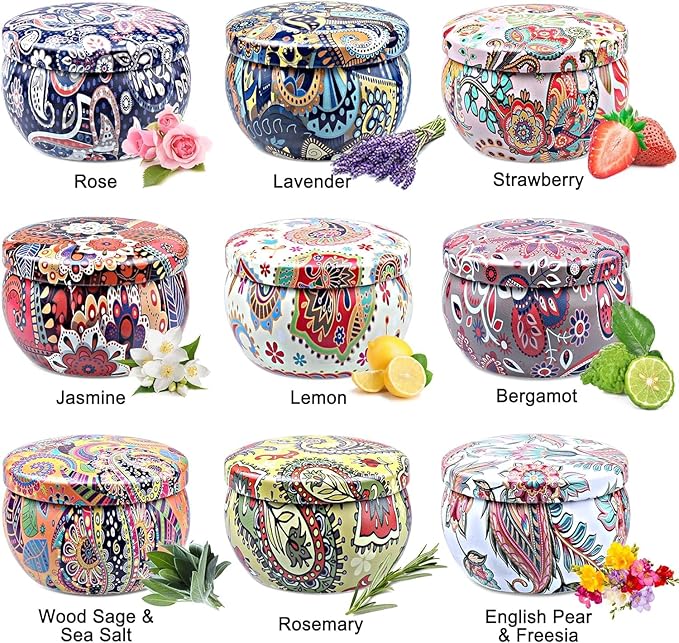 Scented Candles Gift Set for Women, 9 Pack Aromatherapy Candles for Home Scented, 180 Hour Long Lasting Soy Candle Lavender Candle Valentine's Day Birthday Chrismas Gifts for Women Bath Spa Yoga - Bloomnest