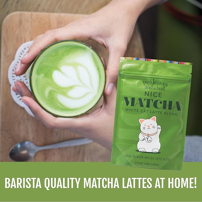 Two Leaves and a Bud Nice Matcha Latte Blend, Japanese Matcha Green Tea Powder, 2 Resealable Bags, 224g - Bloomnest