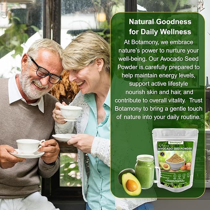 BOTAMONY Organic Avocado Seed Powder 7 oz, Pure Dehydrated Avocado Seeds, Caffeine-Free Superfood for Smoothies, Teas, Cooking & Baking, Non-GMO, Vegan, No Additives - Bloomnest