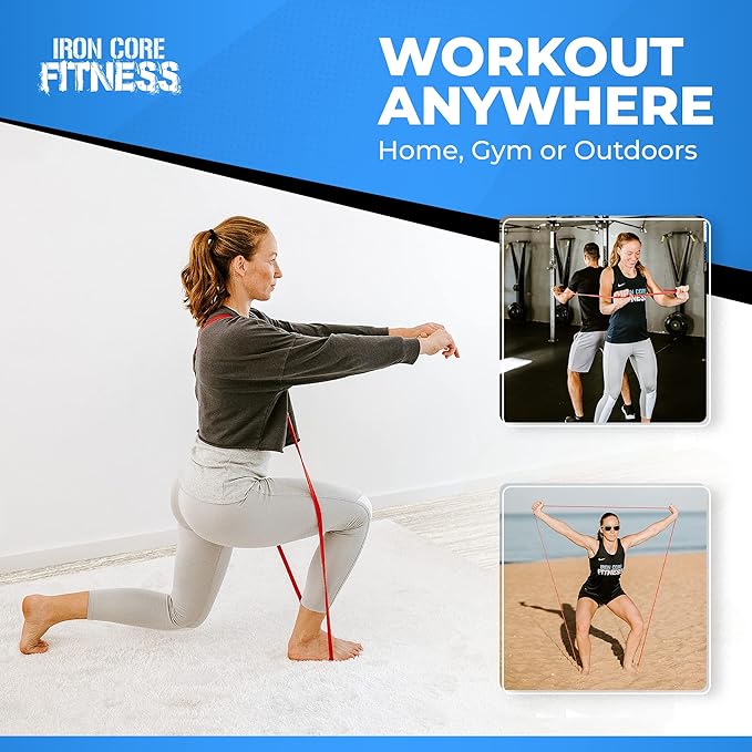 Pull Up Assistance Resistance Bands - Long Loop Power Bands for Men and Women - Strength Power Flexibility Training at Home & Gym - Ebooks & Workout Chart Included by Iron Core Fitness - Bloomnest