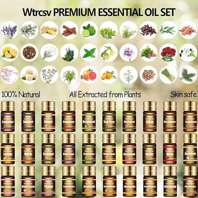 Essential Oils Set-Essential Oils-Perfect for Diffuser, Humidifier,Aromatherapy, Massage,Soap Making,Skin & Hair Care,30x5 ml - Bloomnest
