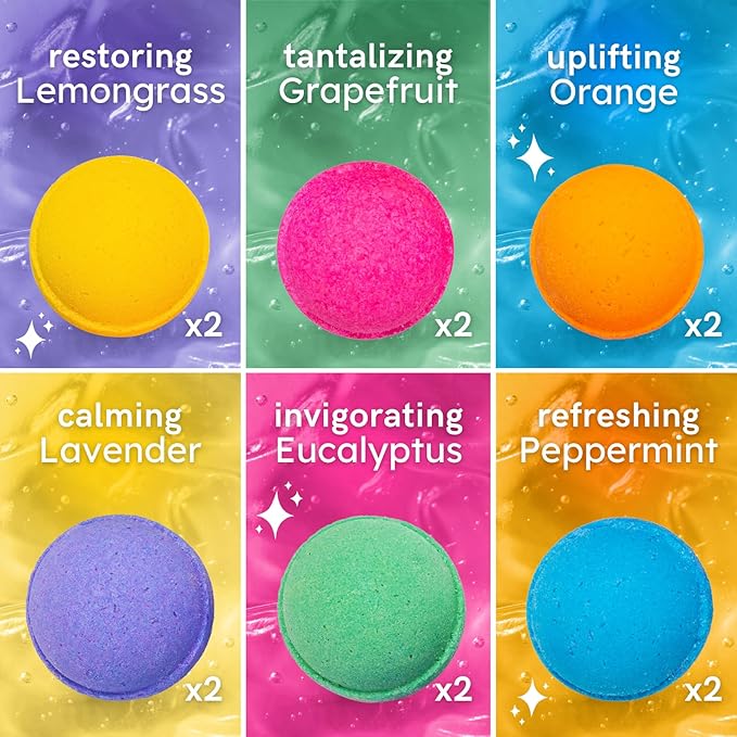 Natural Bath Bombs for Women & Men – Handmade in USA Gift Set with Essential Oils, Shea Butter & Epsom Salt – Non Toxic Spa Bath Bombs for Sensitive Skin – Anovina Relaxation Gift - Bloomnest