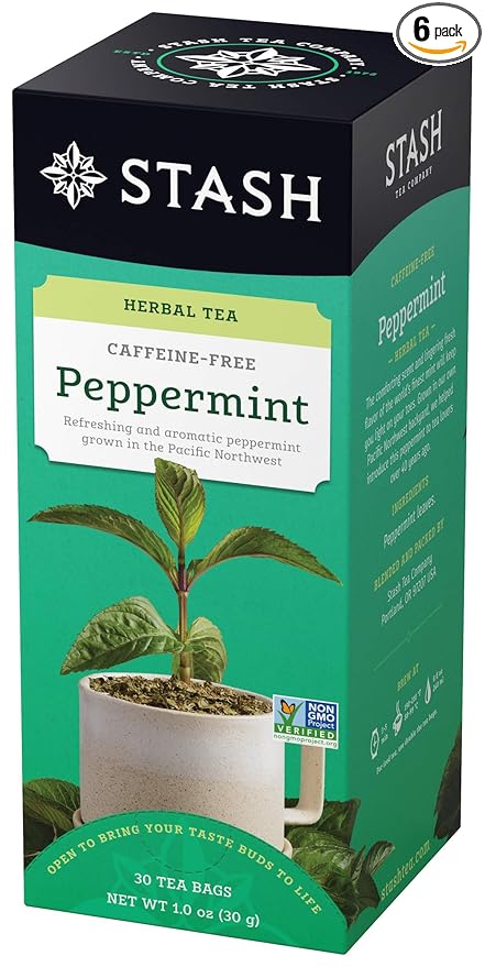 Stash Tea Peppermint Herbal Tea, 6 Boxes of 30 Tea Bags Each (180 Tea Bags Total) - Bloomnest
