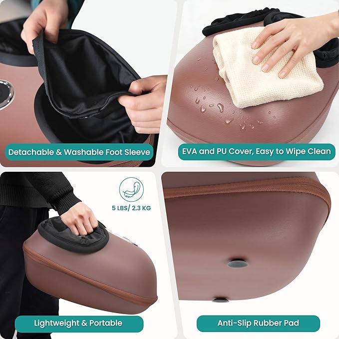 Nekteck Shiatsu Foot Massager Machine with Soothing Heat, FSA Eligible Air Compression Deep Kneading Therapy, Improve Blood Circulation and Foot Wellness, Relax for Home Office Use, HSA Eligible