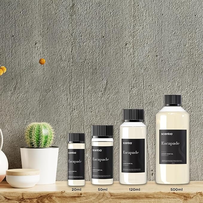 Scentia Hotel Diffuser Oil Inspired by 5-Star Hotel Scent - 500 ml 16.9 fl oz - Fragrance Oil Blend Botanical Jasmine & Marine Notes for Aromatherapy Diffusers - Escapade, Mothers Day Gift - Bloomnest