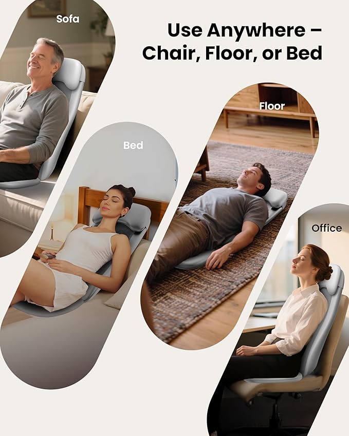 COMFIER Back Massager with Heat,2D/3D Shiatu Massage Seat Cushion,2 Auto Massage Modes,Full Back Massager with Vibration,Deep Tissue Kneading Chair Pad for Lower Waist,Gift for Men,Women - Bloomnest