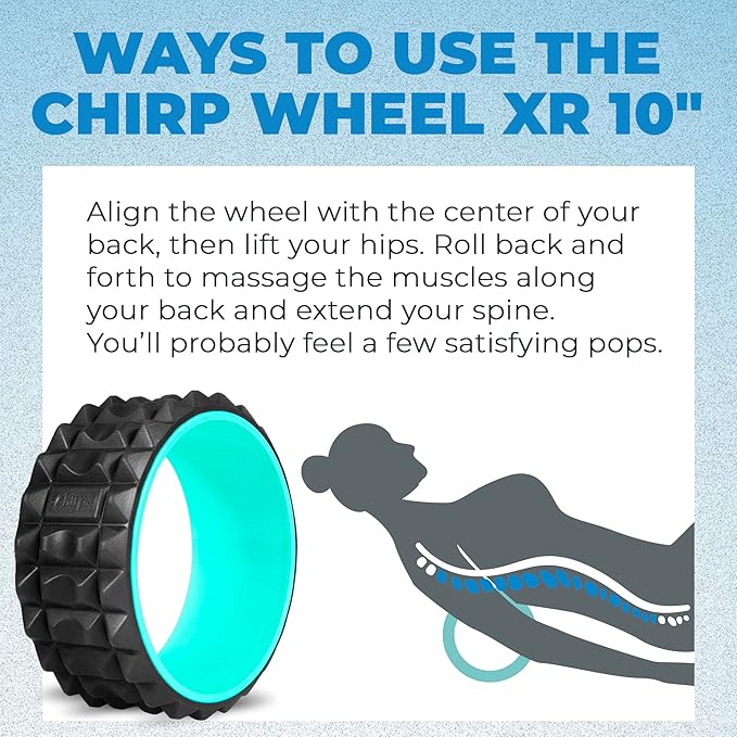 Chirp Wheel XR Acupressure - Back Relief & Muscle Relaxation, Stress Melting, Targeted Trigger Point Release, Comfort Cushioning, High-Density Foam Roller, 500lbs Capacity, 10" Mint - Bloomnest