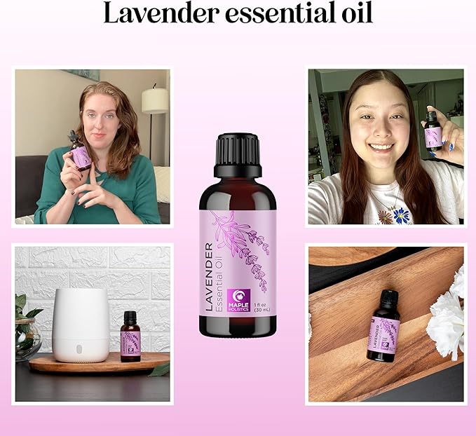 Pure Lavender Essential Oil - Lavender Oil for Hair Skin and Nails Plus Aromatherapy Diffusers Humidifiers Linens and Baths for at Home Spa Self Care - Premium Grade Non-GMO in Glass Bottle (1 Fl Oz) - Bloomnest