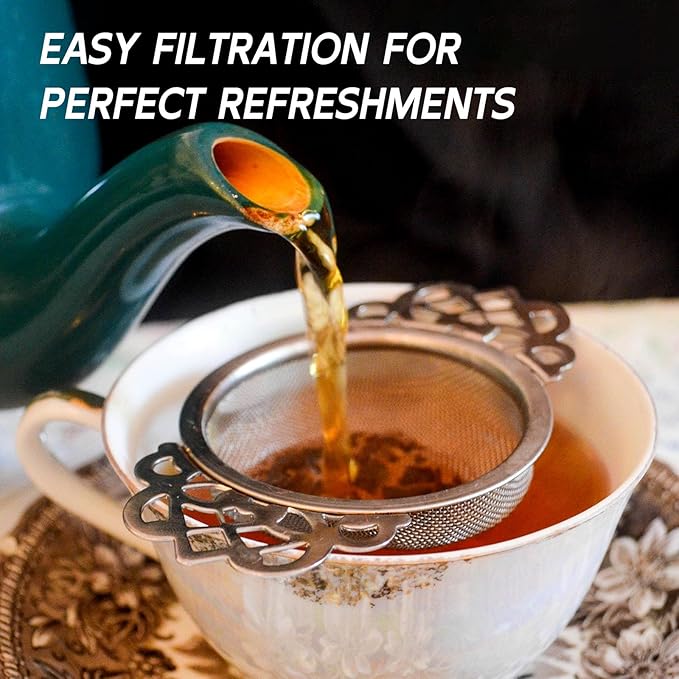 Tea Drain Strainer 304 Stainless Steel Loose Tea Infusers Strainers Mesh Tea Infuser Stainless Steel Loose Leaf Tea Filter with Handles for Loose Tea Juice Coffee Filter(4Pcs) - Bloomnest