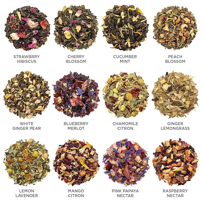 Tea Forte Tea Advent Calendar Gift Set; 12 Individually Wrapped Handcrafted Assorted Pyramid Infuser Tea Bags with Numbered Doors, Mariposa - Bloomnest