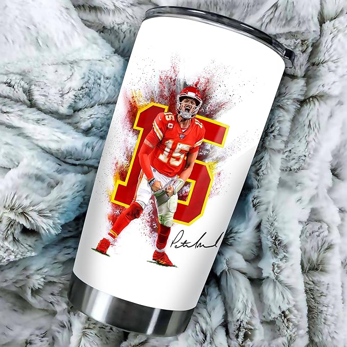 Patrick Mahomes II Tumbler - Go Big Or Go Mahomes - Coffee Tea Mug Insulated Tumbler With Lid - Birthday, Thanksgiving, Christmas Day Gifts For Football Fans - 20 Oz| Stainless Steel Mug - Bloomnest