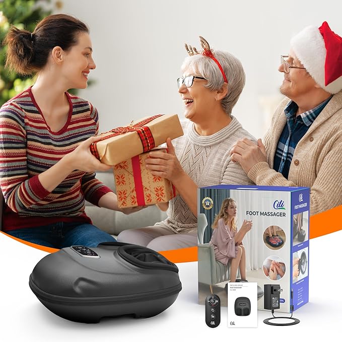 CILI Foot Massager with Heat, 2025 Shiatsu Feet Massage Machine for Plantar Fasciitis Neuropathy Pain Relief, Remote Control Heated Foot Warmer Massager Size 13, Gifts/Presents for Mom, Dad - Bloomnest