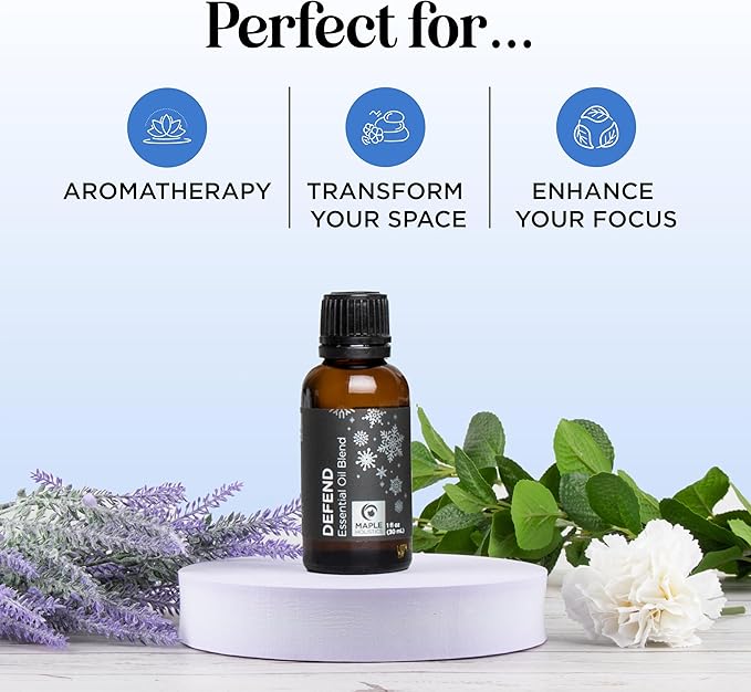 Defend Cleaning Essential Oil Blend - Pure Undiluted Natural Purification Essential Oils for Diffusers for Home Cleansing - Aromatherapy Essential Oil for Soap Making and Natural Household Cleaning - Bloomnest