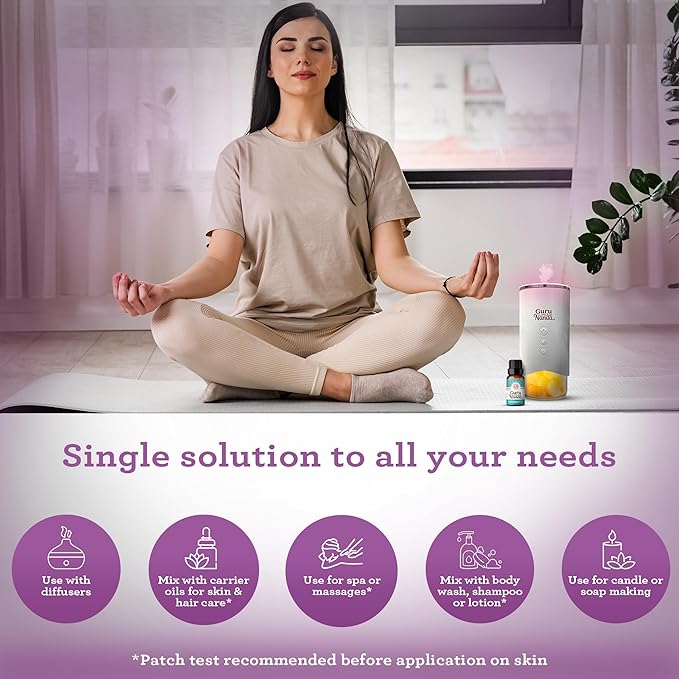 GuruNanda Essential Oils Set for Diffusers, 100% Pure, Aromatherapy, Massage, Candle & Soap Making Lavender, Peppermint, Eucalyptus, Grapefruit, Lemongrass, Ylang Ylang 0.33 Fl Oz (Pack of 6) - Bloomnest