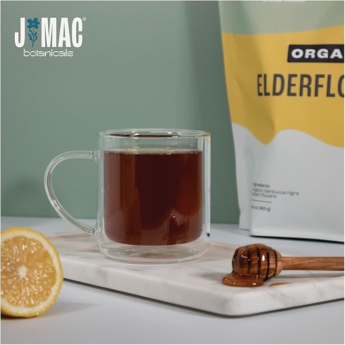 J MAC BOTANICALS Organic Elderflower, Herbal Tea - 4 Ounces - Bloomnest