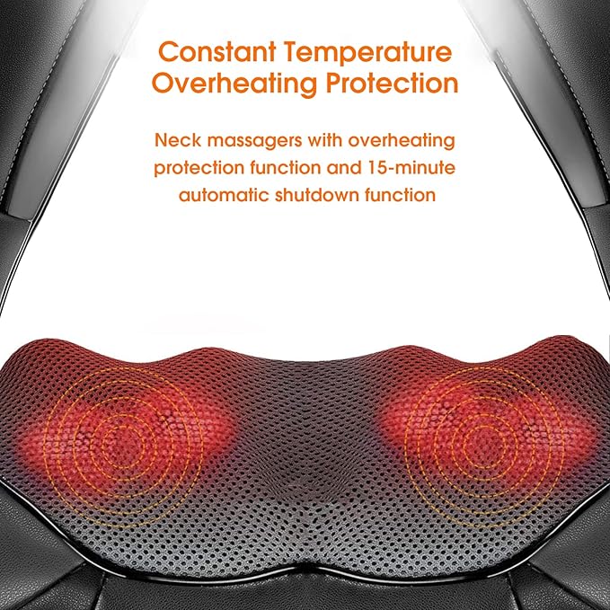 Neck and Shoulder Massager with Heat, Shiatsu Neck Massager for Neck and Shoulder Massage, Neck and Back Massager for Office & Home Use, Birthday Gifts