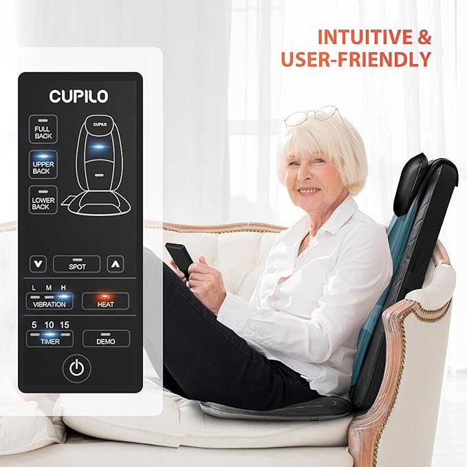Back Massager for Pain Relief Deep Tissue - Shiatsu Back Massager with Heat for Chair, Massage Chair Pad, Back Support Inflatable Flap Chair Massage Seat Cushion, Gifts for Men Dad - Bloomnest