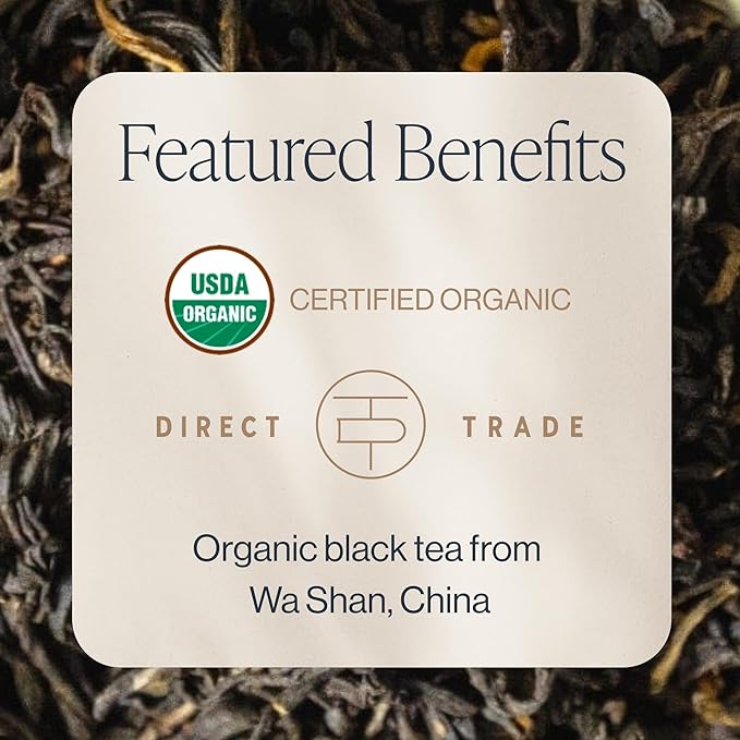 Rishi Tea China Breakfast Black Loose Leaf Tea - Organic, Robust & Caffeinated, Enjoy Hot or Iced - 16 Ounces, 50+ Servings - Bloomnest