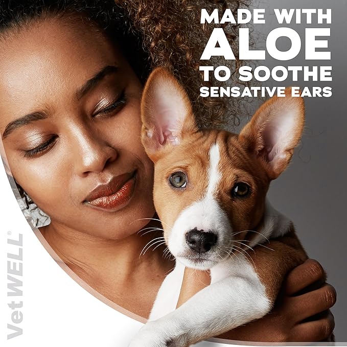 VetWELL Ear Cleaner for Dogs and Cats - Otic Rinse for Infections and Controlling Ear Infections and Odor in Pets - 8 oz (Sweet Pea Vanilla) - Bloomnest