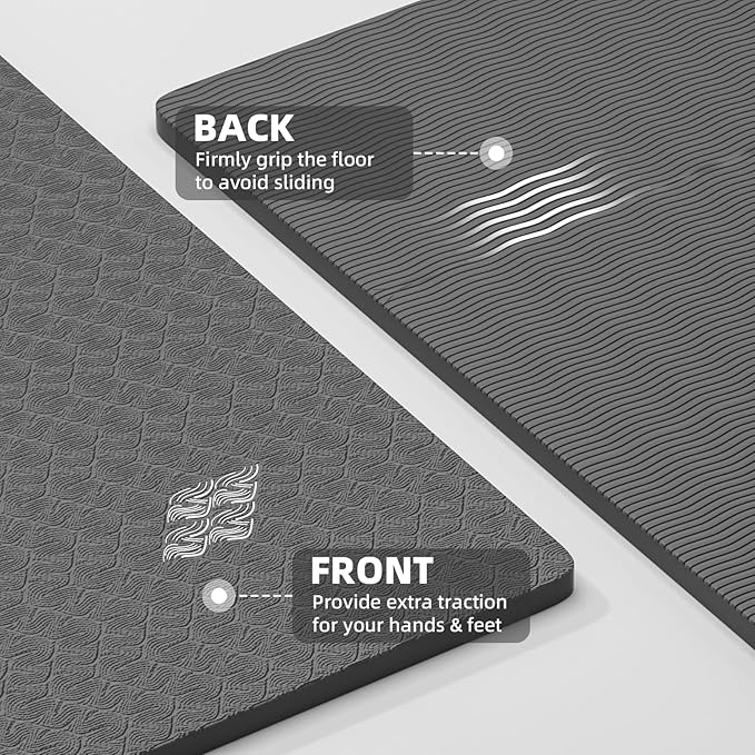 ILILI Yoga Mat, 72x25×0.3 Inch, Non-Slip, TPE Exercise Mat, Tear-Resistant, Fitness Yoga Mat with Carrying Strap, Ideal for Yoga, Pilates, Home Workouts, Stretching & All Fitness Routines