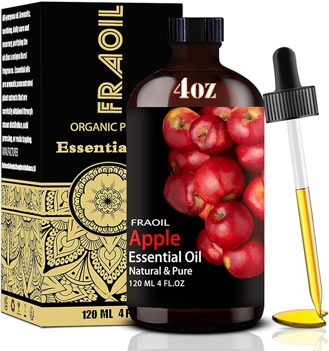 Apple Essential Oil, Apple Oil 4 Fl Oz 120ML for Diffuser Humidifier Yoga Cleaning DIY Candle Soap Making Perfume Gift for Women Essential Oils - Bloomnest
