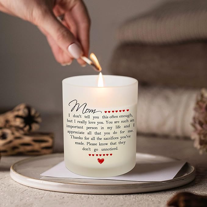TEEZWONDER Birthday Gifts for Mom - Long Lasting Vanilla Lavender Candle 10 oz - Mom Gifts from Daughter Son, Mother Gift Ideas, Gift for Mama Mother in Law, Candles for Women - Bloomnest