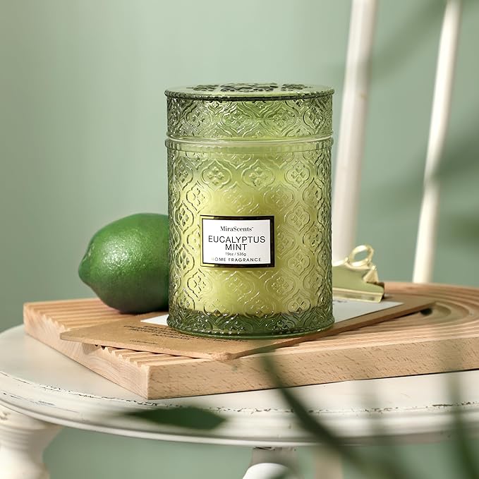 Eucalyptus Mint Scented Candles, Large Natural Soy Candle, 88 Hours Burning Time, Decorative Candles in Glass, Aromatherapy Candle Gift for Women, 19oz - Bloomnest