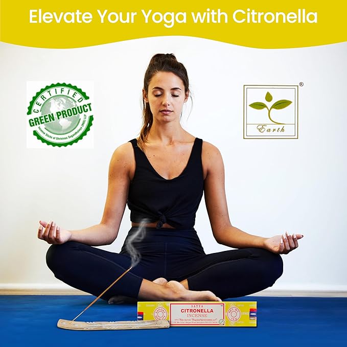 Satya Nagchampa Citronella Incense Sticks, Satya Bng (Bangalore) Insenses 15gmx3 Pack (45 GMS) with Raajsee Incense Holder Bundle, Satya Nagchampa Natural Incense - Bloomnest