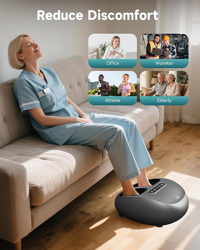 Snailax Foot Massager with Heat and Compression, Shiatsu Foot Massager for Neuropathy and Plantar Fasciitis, Deep Kneading, Rolling, Remote Control, Fits up to Size 14, Gifts - Bloomnest