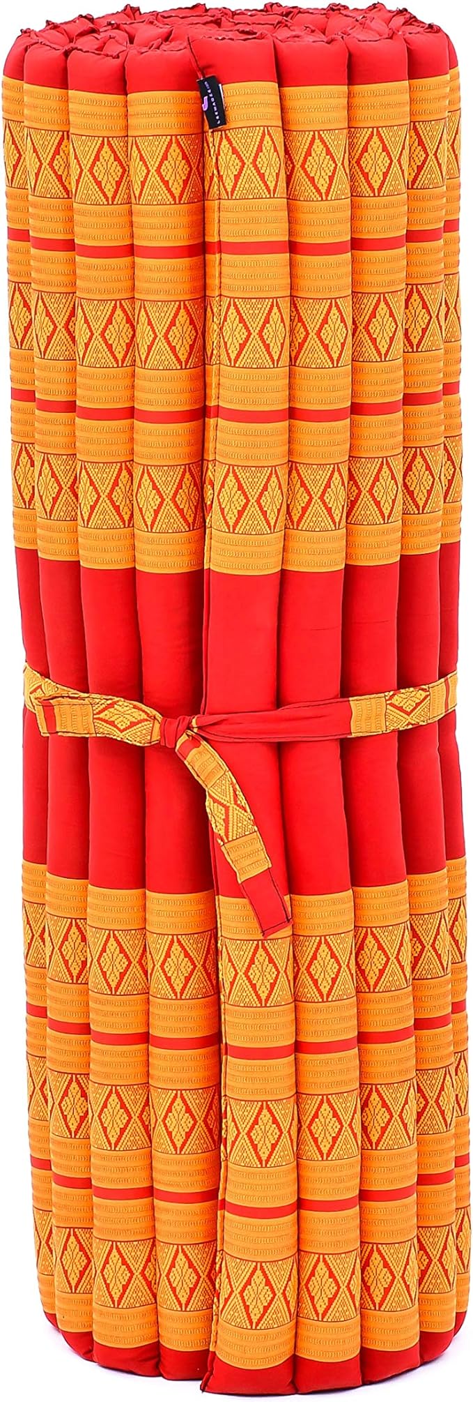 Leewadee - Kapok Roll Mat – Handcrafted Folding Sleep & Relaxation Mattress from Thailand, Ideal as Guest Bed, Camping Mat, Yoga Mat or Traditional Futon, 75 x 39 inches, Orange Red - Bloomnest