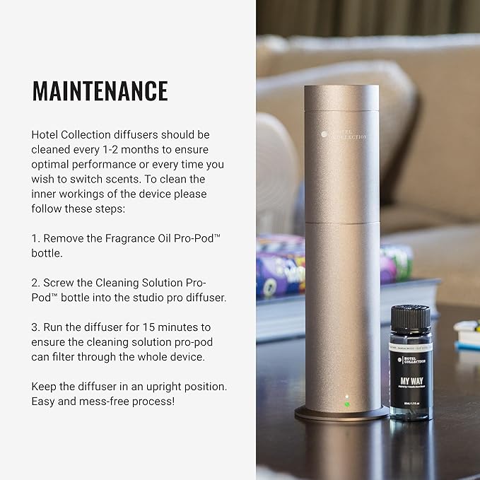 Hotel Collection Studio Pro Essential Oil Diffuser - 600 sq ft Coverage, Wired & Portable with Remote - Cold-Air Diffusion - Only Works with Pro Pod Bottles - Champagne - Bloomnest