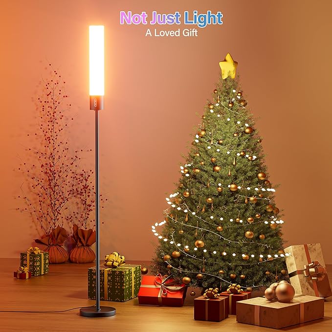 Cylindrical Floor Lamp with RGB, Led Corner Lamp with Remote Control & Warm Cool White Light, Standing Floor Lamp for Living Room, Bedroom, Office - Bloomnest