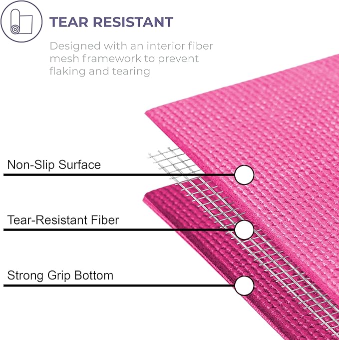 Sunshine Yoga Voyage Yoga Mat, 6 Pack, 72" x 24" Professional Studio and Gym Bulk Yoga Mats, 5mm Thick, Durable, Anti-Tear, Non Slip Fitness and Exercise Mats - Bloomnest