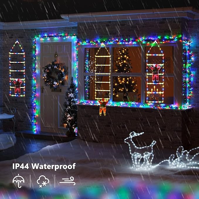 Toodour LED Christmas Light - 2.5FT Christmas Decorative Ladder Lights with Santa Claus, Xmas Decorations Light for Indoor Outdoor, Window, Garden, Home, Wall, Xmas Tree Decor - Multicolor - Bloomnest