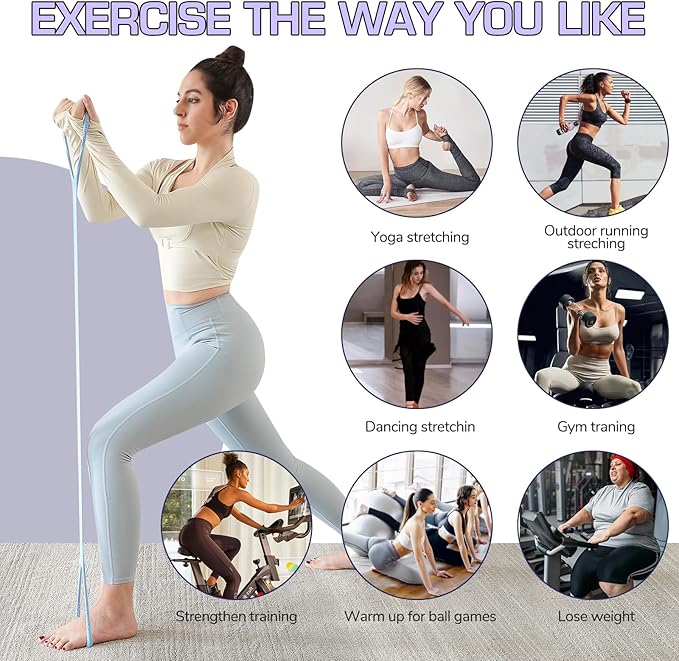 Figure 8 Resistance Band, Resistance Bands for Working Out Chest Arm and Shoulder Stretch Exercise Equipment for Yoga, Pilates, Stretching Daily Training is Easy to Carry - Bloomnest