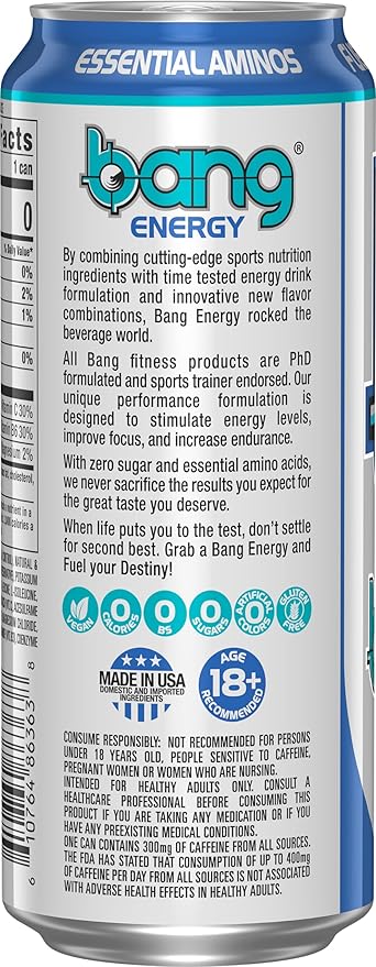 Bang Energy Star Blast, Sugar-Free Energy Drink, 16 Ounce (Pack of 12) - Bloomnest